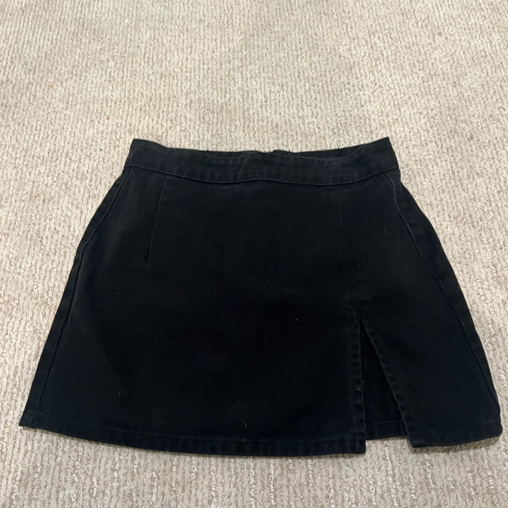 Princess Polly black denim miniskirt